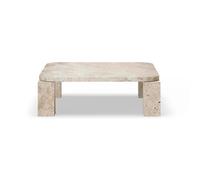 New Works Table basse Atlas 82x82 cm Unfilled Travertine