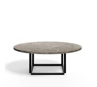 New Works Table basse Florence gris du marais marble. ø 90 cm. structure noire