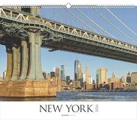 New York 2026 Calendrier de voyage urbain paysage 60 x 50 cm Reliure à spirale