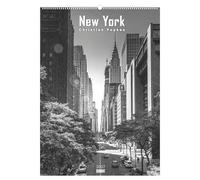 New York 2027: Wandkalender 50x70 cm mit 12 Stadtfotografien in Schwarz-Weiß von Christian Popkes und sprachneutralem Kalendarium