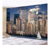New York City Nuit Vue Tapisserie Tenture Maison Art Bohème Décoratif Tapisserie Fond Tissu Feuille Canapé Couverture 150X100cm