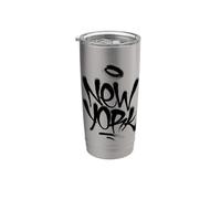 New York City with Graffiti Spray Style Illustration Graphic Gobelet isotherme en acier inoxydable double paroi