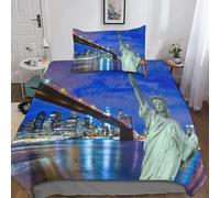 New York Housse De Couette Enfant De New York D Imprim¿¿ Parure De Lit Housses De Couettes En Microfibre Avec Fermeture ¿¿Clai Parure De Couette Avec Ta