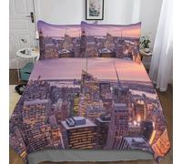 New York Housse De Couette ¿¿ Motif New York Impression D Parure De Lit Housses De Couettes En Microfibre Hypoallergique Avec Fermeture ¿¿Clair Pour Enf