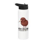 New Zealand Is Calling And I Must Go Kiwi Bird néo-zélandais Stainless Steel Insulated Water Bottle