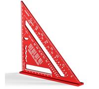 Newaner 180 mm Equerre Menuisier, Aluminium Regle, à 45 90 Degres, rouge | équerres de charpentier triangulaire épaissi, haute précision mesure outillage, pour charpentier, couvreur, ingénieur