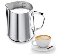 Newaner 600ml Pot à Lait 304 Inox pour Mousser le Lait, Marque Mesure 12oz