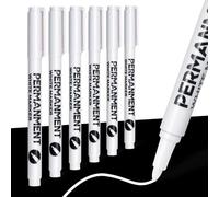 Newatty 6 Marqueurs Blancs, Stylo Blanc 1mm Feutre Acrylique Permanent Séchage Rapide Imperméables Stylos Marqueur Blanc Indelebile Pour Pierre Bois Verre Céramique Pneus Textiles