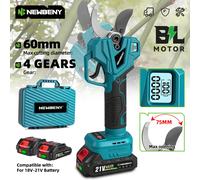 NewBeny 4 vitesses sans brosse 75mm sécateur électrique cisaille arbre fruitier bonsaï sans fil sécateur ciseaux outils électriques pour batterie Makita 2 Battery