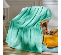 NEWCOSPLAY Couverture de Luxe Super Douce en Flanelle de qualité supérieure - Jeté Chaud et léger de 127 x 152,4 cm, Motif Feuilles, Peut être utilisée en Toutes Saisons, Turquoise