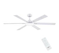 Newday 153cm Grand Ventilateur Plafond Blanc avec 6 Pales Silencieux | avec Lumiere et Télécommande, Dimmer sans pas, Réversible Moteur DC Pour Chambre Salon Cuisine Bureau Balcon