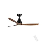 Newday Ventilateur Plafond En Bois avec 3 Pales, 132cm Plafonnier Ventilateur Plafond avec Lumiere et Télécommande Silencieux, Moteur DC Réversible, LED Dimmable, Mode de Sommeil, Minuterie pour Salon