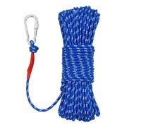 NewDoar Corde Flottante Marine de 6mm 550KG Tressée Réfléchissante Haute Résistance avec Crochet 10M 20M 30M 50M pour la Navigation, Le Camping, l'ancrage, la pêche, l'amarrage, la tente-Bleu/50M