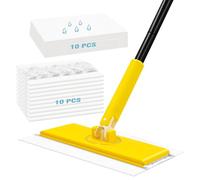 NEWE Complet Balai, 2 en 1 Vadrouille Nettoyage Lave Sol pour Swiffer, 10 Lingettes Sèches et 10 Lingettes Humides pour Nettoyer la Poussière