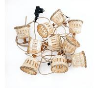 newgarden AURORA guirlande lumineuse décorative pour l'extérieur à l'intérieur Fibre de bois 10 lanternes LED chaudes 8 mètres de long. Fabriqué en Espagne