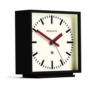 NEWGATE® Amp Horloge de Bureau | Conception carrée d’Horloge de Station | Boîtier Noir à Aiguilles Rouges | Style Moderne pour Bureau, Plateau, cheminée, étagère ou Table de Chevet