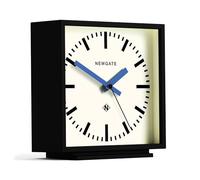 NEWGATE® Amp Horloge de Bureau | Conception carrée d’Horloge de Station | Boîtier Noir aux Mains Bleues | Style Moderne pour Bureau, Plateau, cheminée, étagère ou Table de Chevet