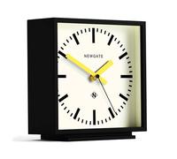 NEWGATE® Amp Horloge de Bureau | Conception carrée d’Horloge de Station | Boîtier Noir aux Mains Jaunes | Style Moderne pour Bureau, Plateau, cheminée, étagère ou Table de Chevet