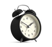 NEWGATE® Charlie Bell Echo réveil | Horloge Classique à Double Cloche | Noir | Chiffres faciles à lire | Idéal pour chevet, bureau ou étagère | Accessoire rétro moderne pour chambre et bureau