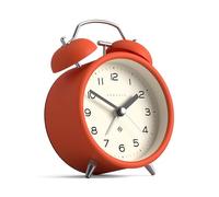 NEWGATE® Charlie Bell Echo réveil | Horloge Classique à Double Cloche | Orange | Chiffres faciles à lire | Idéal pour chevet, bureau ou étagère | Accessoire rétro moderne pour chambre et bureau