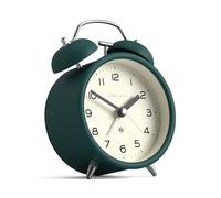 NEWGATE® Charlie Bell Echo réveil | Horloge Classique à Double Cloche | Vert | Chiffres faciles à lire | Idéal pour chevet, bureau ou étagère | Accessoire rétro moderne pour chambre et bureau