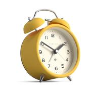 NEWGATE® Charlie Bell Echo Réveil | Interprétation Moderne de la Traditionnelle Horloge à Cloche jumelle | Jaune | des nombres faciles à Lire | Idéal pour Le Chevet ou l’étagère | Accessoire rétro