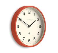 NEWGATE® Echo Number Four Horloge Murale | Horloge Ronde Moderne | 30 cm | Orange | Chiffres faciles à Lire | Idéal pour la Cuisine, Le Salon ou Le Bureau