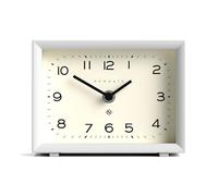 NEWGATE® Henry Horloge de Bureau | Design rectangulaire Contemporain | Blanc | des Mondes faciles à Lire | Style Moderne pour Bureau, Plateau, étagère ou Table de Chevet