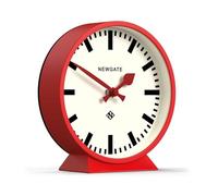 NEWGATE® M Horloge de Bureau du Chemin de Fer de Mantel | Conception Moderne d’Horloge Ronde de Gare | Rouge | Style Contemporain pour Bureau, Table, étagère ou Table de Chevet