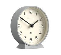 NEWGATE® M Horloge de Bureau Mantel Echo | Conception Moderne de la Ronde | Gris Chic | des nombres faciles à Lire | Style Contemporain pour Bureau, Table, étagère ou Table de Chevet
