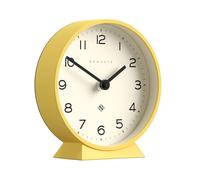 NEWGATE® M Horloge de Bureau Mantel Echo | Conception Moderne de la Ronde | Jaune | des nombres faciles à Lire | Style Contemporain pour Bureau, Table, étagère ou Table de Chevet