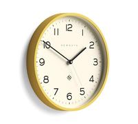 NEWGATE® Number Three Echo Horloge Murale | Horloge Ronde Moderne | 37cm | Jaune | des nombres faciles à Lire | Idéal pour la Cuisine, Le Salon ou Le Bureau