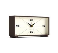 NEWGATE® Thunderbird Horloge de Bureau | Design rectangulaire rétro Contemporain | Marron Moka | Style Moderne du Milieu du siècle pour Bureau, cheminée, Plateau de Table ou étagère