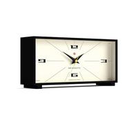 NEWGATE® Thunderbird Horloge de Bureau | Design rectangulaire rétro Contemporain | Noir | Style Moderne du Milieu du siècle pour Bureau, cheminée, Plateau de Table ou étagère