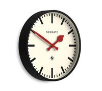 NEWGATE® Universal Horloge Murale | Grande Horloge Vintage Moderne | 43 cm | Boîtier en métal Noir Mat Profond avec des Aiguilles en métal Rouge | Style du Milieu du siècle pour Cuisine