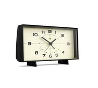 NEWGATE® Wideboy Réveil | Design rétro rectangulaire | Noir | Cadran du Milieu du siècle | Idéal pour Le Chevet, Le Bureau, la cheminée ou l’étagère | Accessoire rétro pour Chambre et Bureau