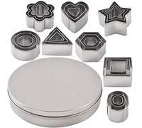 Newk Ensemble de 24 emporte-pièces en acier inoxydable, en forme de cœur, étoile, fleur, formes géométriques de tailles assorties - Mini emporte-pièces pour biscuits