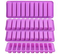 Newk Moules en silicone en forme de doigt, lot de 4 moules à barre de chocolat rectangulaires à 10 cavités pour croquette, friandises pour chiens, crayons, glaçons