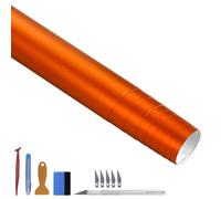 NewL Film en vinyle mat satiné mat de qualité supérieure - Pour voiture - Sans bulles d'air - Pour bricolage, moto, téléphone portable - Orange - 30 cm x 300 cm