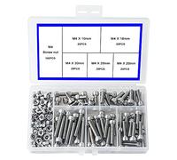newlng M4 Vis à Tête Cylindrique à Six Pans Creux en Acier Inoxydable 304 Pièces Mécaniques à Tête Cylindrique à Six Pans Creux et à écrous Bouton à Tête Hexagonale Socket(Boulon 100PCS, écrou 100PCS)