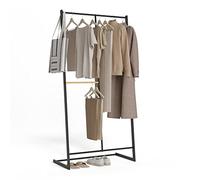 Newlux - Portant a Vetement Résistants jusqu'à 15kg Hangy One 15 Double Hauteur. Penderie Vetement Métalliques avec une Grande Stabilité | Montage Facile | Espace Pantalons | 80x40x160cm | Noir