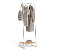 Newlux - Portant a Vetement Résistants jusqu'à 24 kg Hangy One 20 avec Étagère à Chaussures. Penderie vetement Métalliques avec une Grande Stabilité | Montage Facile | 50 x 40 x 160 cm | Blanc
