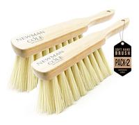 Newman & Cole Lot de 2 brosses à main en bois naturel - Choisissez entre une brosse dure rigide ou douce avec poils naturels ou synthétiques (2 brosses à main synthétiques douces)