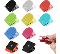 Newoutset 10 Clips Magnétiques Métal, pour Frigo & Tableau Blanc | Clips bulldog magnétiques en métal carré pour bureau, maison, tableau blanc, mémo et notes, aimants puissants.