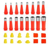 Newpop Embout Cartouche Silicone, Canule Silicone, Buse Applicateur Joint, Buses de Calfeutrage, Buse de Remplacement, Embouts d'Étanchéité en Acier Inoxydable (16 Buses + 8 Bases + 4 Grattoirs)