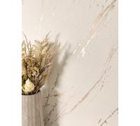 Newroom Papier Peint Intissé Beige Effet Marbre Salon Glam Luxe | Veines métalliques or et cuivre, fine structure textile gaufrée, papier peint chambre, décoration murale, entrée couloir