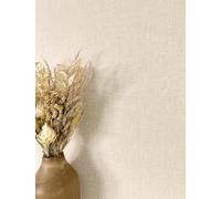 Newroom papier peint intissé beige uni aspect lin salon chambre | texture fine et mate, ton crème bohème naturel, décoration murale, tapisserie déco, esprit campagne cocooning