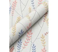 Newroom papier peint intissé gris feuilles décoration murale salon chambre | Style scandinave moderne, rinceaux végétaux, effet lin mat, surface vinyle, 10,05 x 0,53 m, pour entrée et couloir
