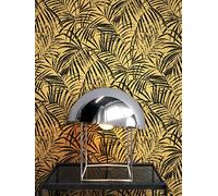 Newroom papier peint intissé jaune feuilles palmier tropical salon