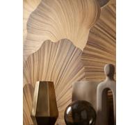 Newroom papier peint intissé marron à feuilles décoration murale salon | Motif organique en relief, vinyle brillant et légèrement pailleté, résistant au frottement, chambre, 10,05 x 0,53 m